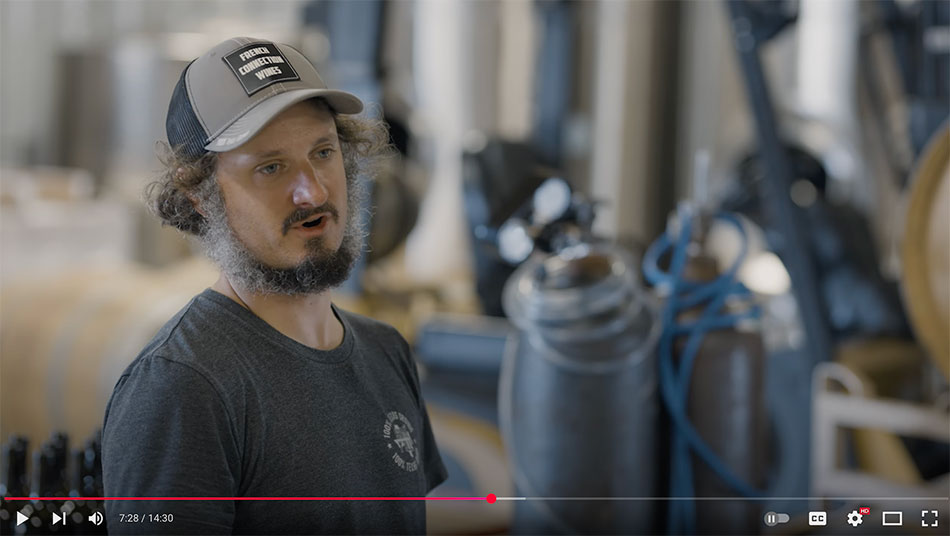 Video screenshot of Winemaker Ben Calais from Texas Winemakers Episode 02